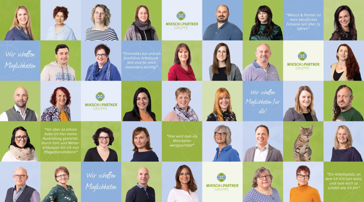 Teamfoto Miksch & Partner mit Mitarbeitern.