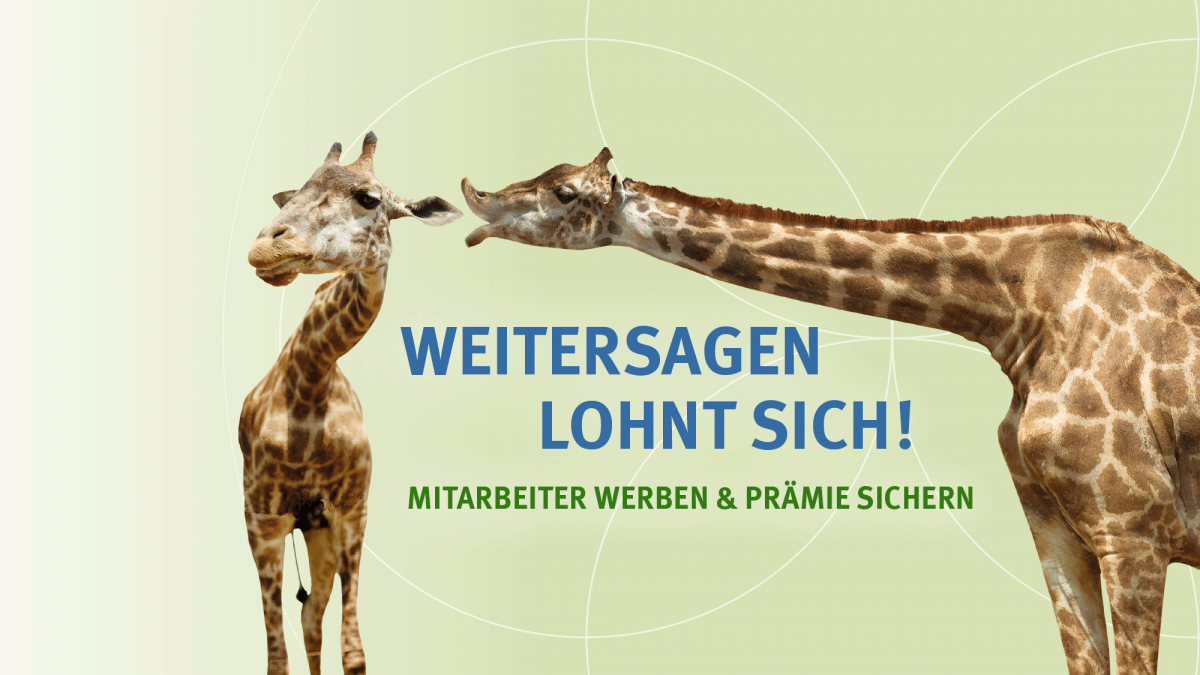Weitersagen lohnt sich als Aufruf zur Mitarbeiter werben Mitarbeiter Pr&auml;mie